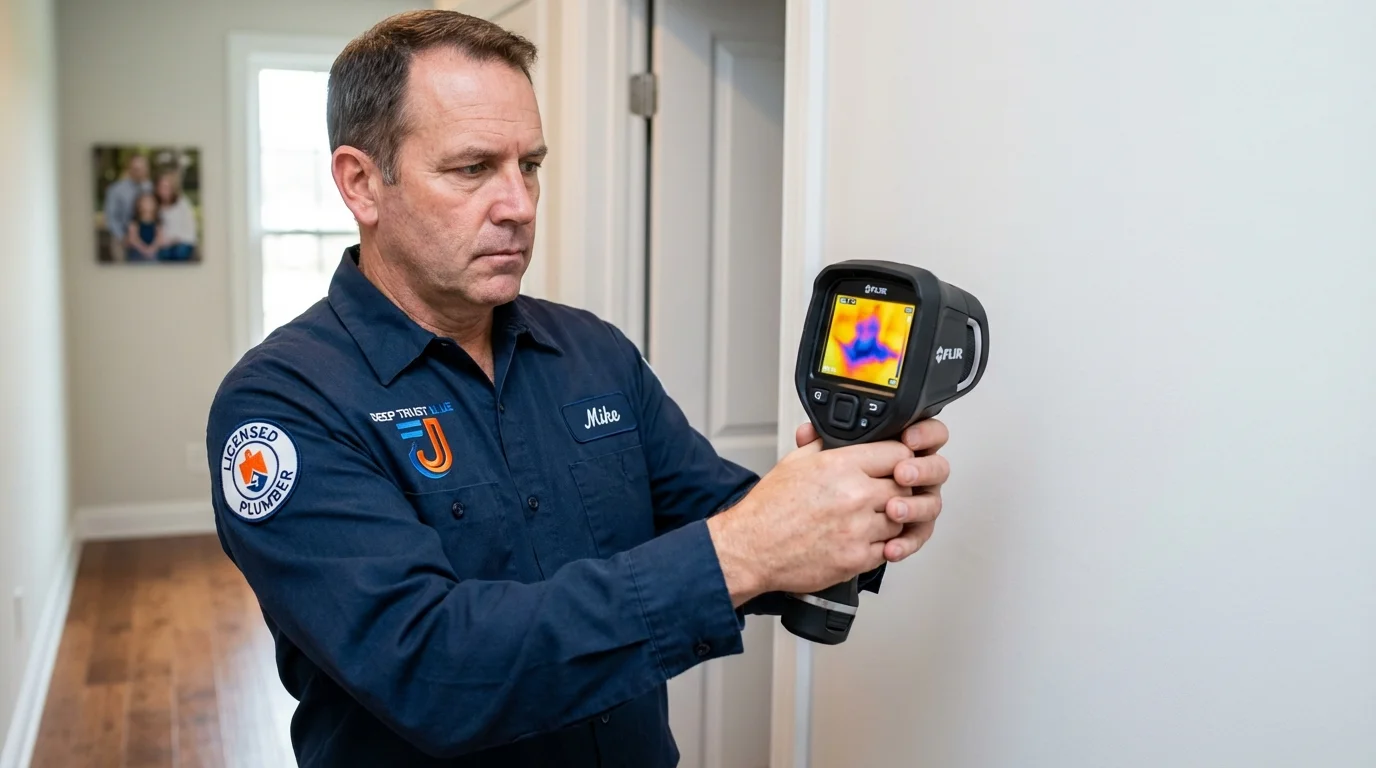 Thermal imaging leak detection by Johns Plumbing LLC in Northborough